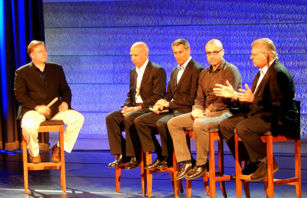 Epicenter Conference Discussion Panel from left:  Joel Rosenberg, Hanna Shahin, Dr. Erez Soref, Shmuel Aweida, Joe Focht